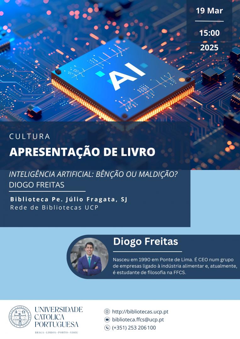 Cartaz apresentação do livro Diogo Freitas