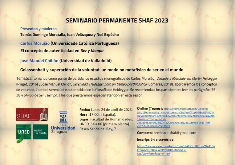 CEFH - El concepto de autenticidad en Ser y tiempo-cartaz